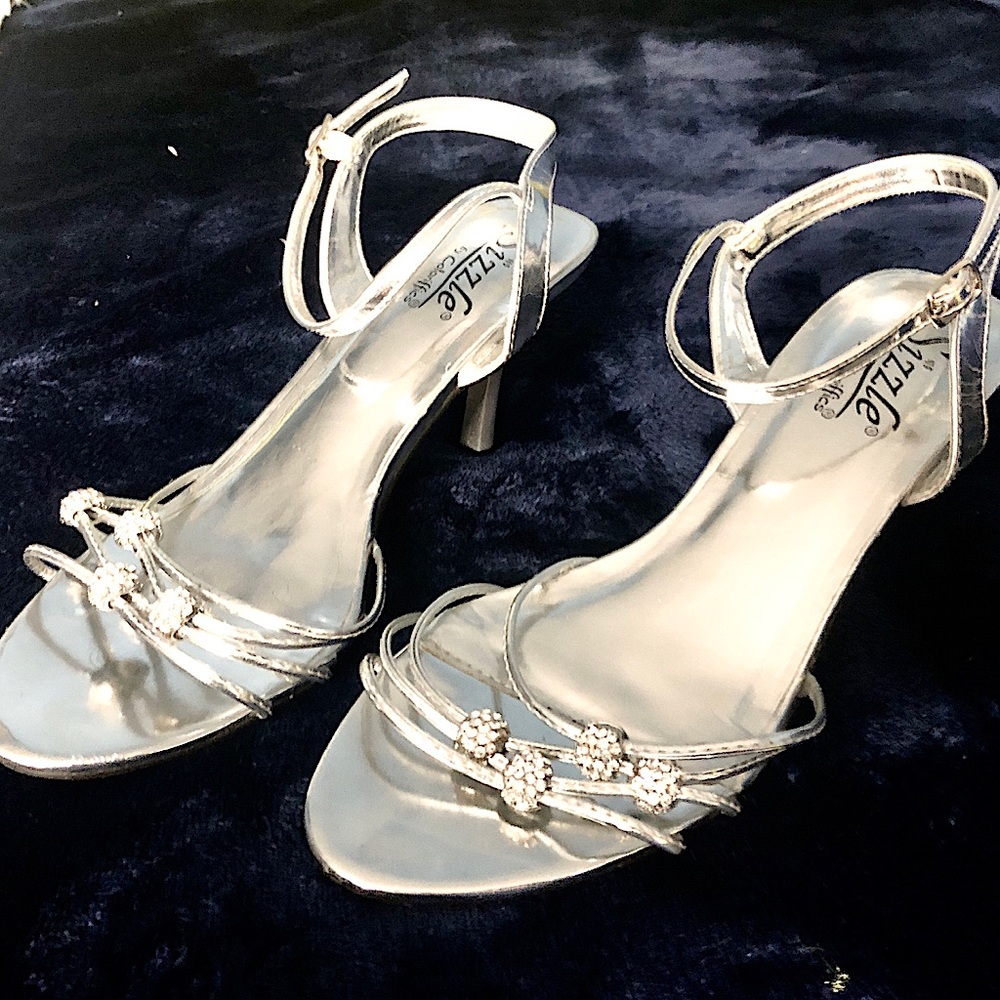Sizzle brand 2” silver dressy heels